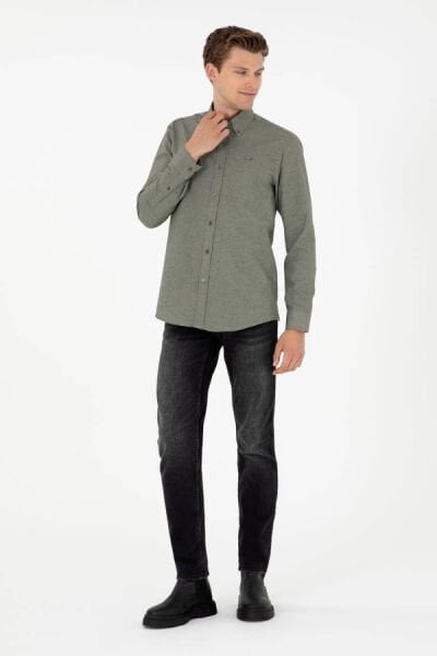 U.S Polo 1958862 Haki Erkek Regular Fit Uzun Kollu Gömlek