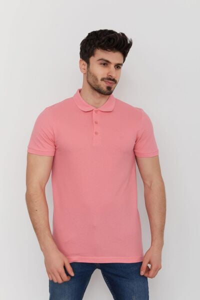 Cazador 22YCEEO04613 Erkek Pembe Polo Yaka  T-shırt
