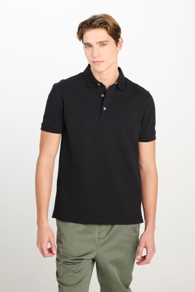 Lee L2510551-001 Siyah Erkek Regular Fit Polo Yaka T-Shirt