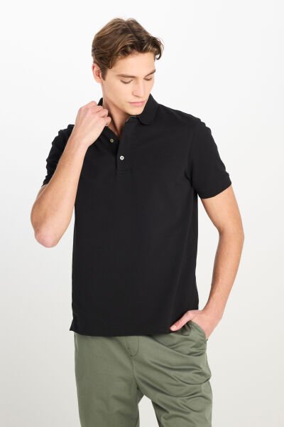Lee L2510551-001 Siyah Erkek Regular Fit Polo Yaka T-Shirt