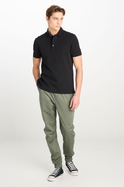 Lee L2510551-001 Siyah Erkek Regular Fit Polo Yaka T-Shirt