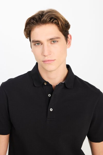 Lee L2510551-001 Siyah Erkek Regular Fit Polo Yaka T-Shirt