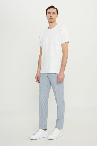 Altınyıldız ACE091252300 Ekru Erkek Bisiklet Yaka Slim Fit T-shirt