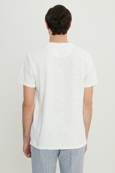 Altınyıldız ACE091252300 Ekru Erkek Bisiklet Yaka Slim Fit T-shirt
