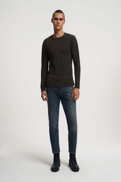 Loft 2033407 Haki Erkek Regular Fit Bisiklet Yaka Kazak