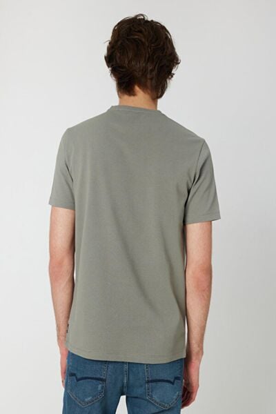 Loft 2026814 Yeşil Nokta Desenli Bisiklet Yaka Erkek T-Shirt