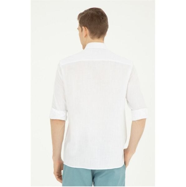 U.S Polo 1829583 Beyaz Erkek Regular Fit Normal Kesim Düğmeli Yaka Uzun Kol Gömlek