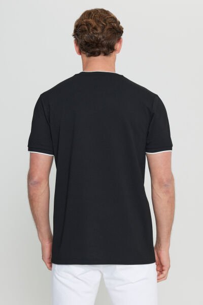 Altınyıldız ACE091252006 Siyah Erkek Bisiklet Yaka T-shirt