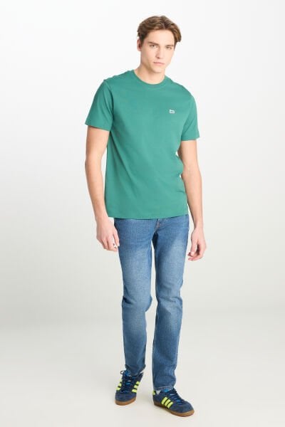 Lee ML60UFQG26 Yeşil Erkek Bisiklet Yaka T-shirt