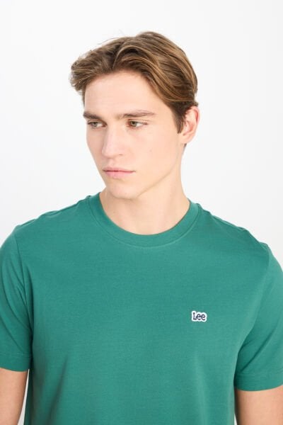 Lee ML60UFQG26 Yeşil Erkek Bisiklet Yaka T-shirt
