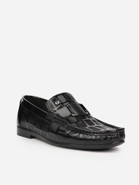 Pierre Cardin 25104 Loafer Rugan Deri Önü Tokalı Siyah Günlük Erkek Ayakkabı