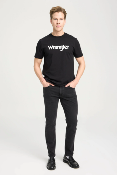 Wrangler W15Q666201M82 Siyah Erkek Grensboro  Regular Fit Normal Kesim Düşük Bel Düz Paça Kot Pantolon