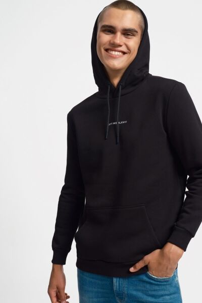 Loft 2034269 Siyah Kapüşonlu Erkek Sweat