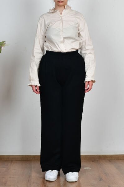 Allday BOB73037AL0 Siyah Kadın Yumuşak Dokulu Bol Paça Eşofman Altı