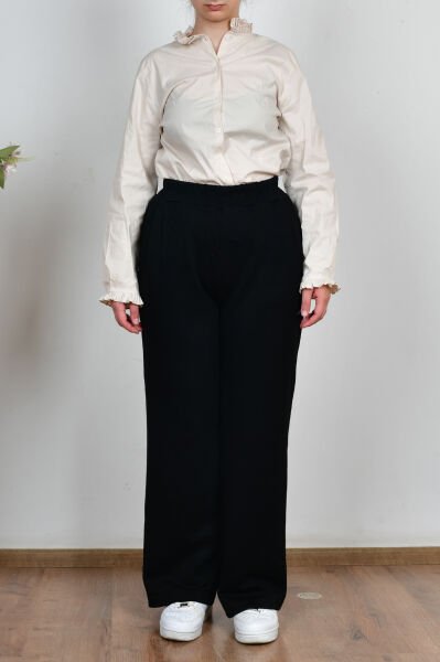 Allday BOB73037AL0 Siyah Kadın Yumuşak Dokulu Bol Paça Eşofman Altı