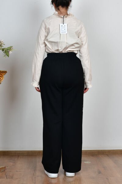 Allday BOB73037AL0 Siyah Kadın Yumuşak Dokulu Bol Paça Eşofman Altı