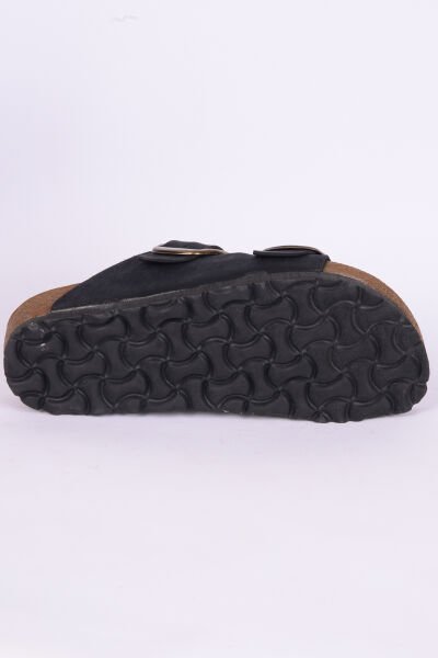 Pierre Cardin 7191 Deri Rahat Taban Kemerli Siyah Günlük Kadın Terlik