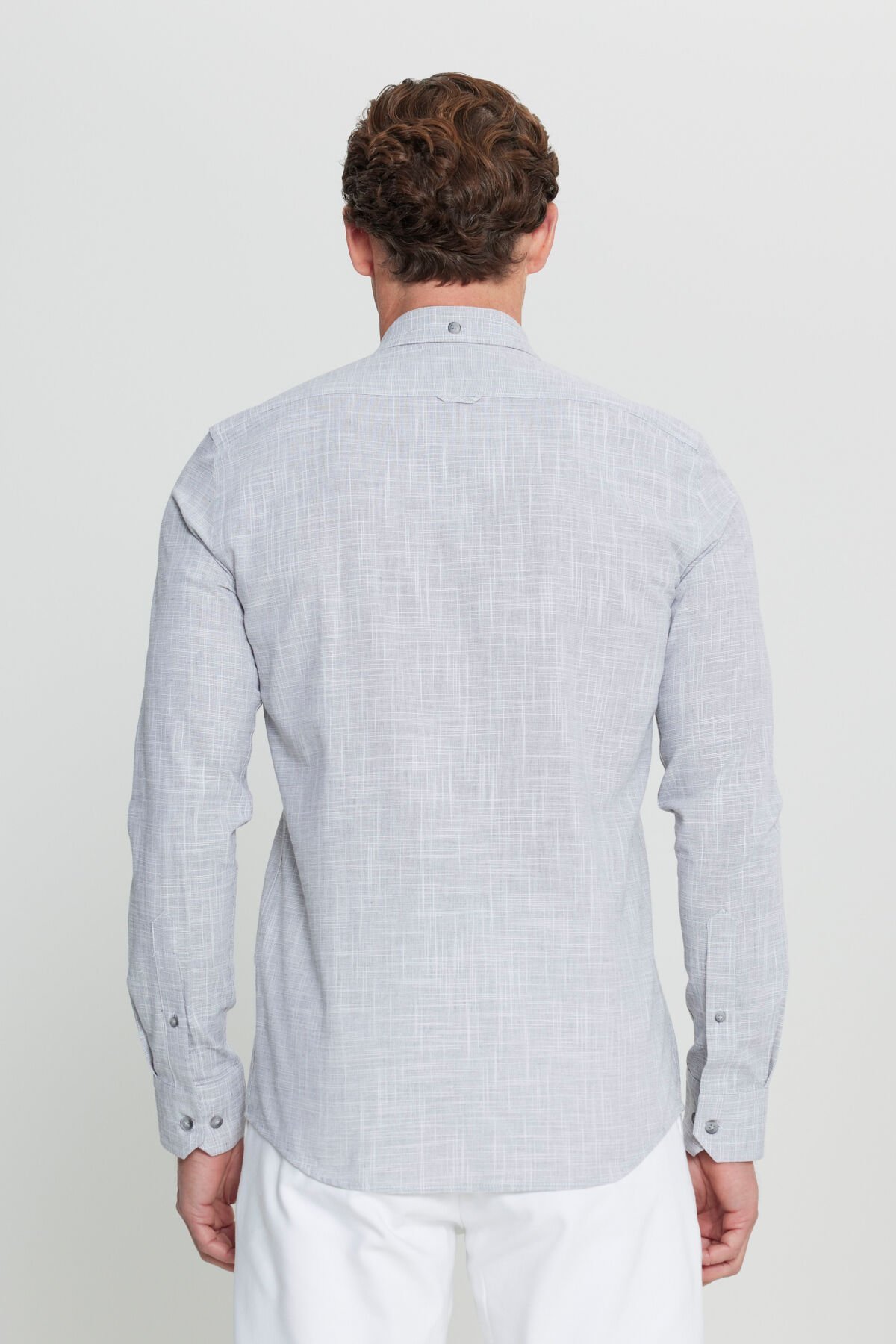 Altınyıldız ACE020252168 Antrasit Erkek Steno Taılored Slim Fit Spor Gömlek