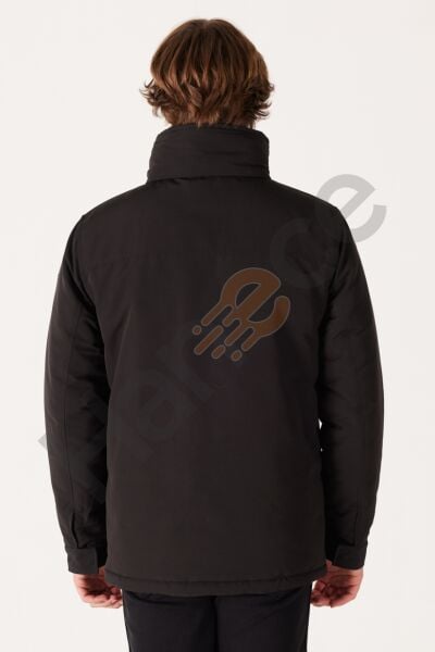 Wrangler W40BWW100 Siyah Erkek Yarı Balıkcı Boydan Fermuarlı ve Düğmeli Mont