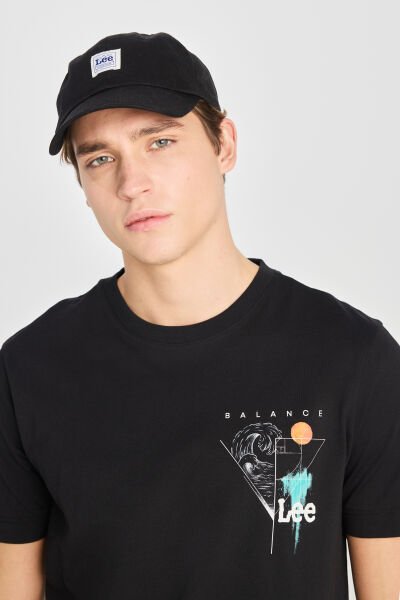 LEE L2510319001 Siyah Erkek Bisiklet Yaka Baskılı T-Shirt