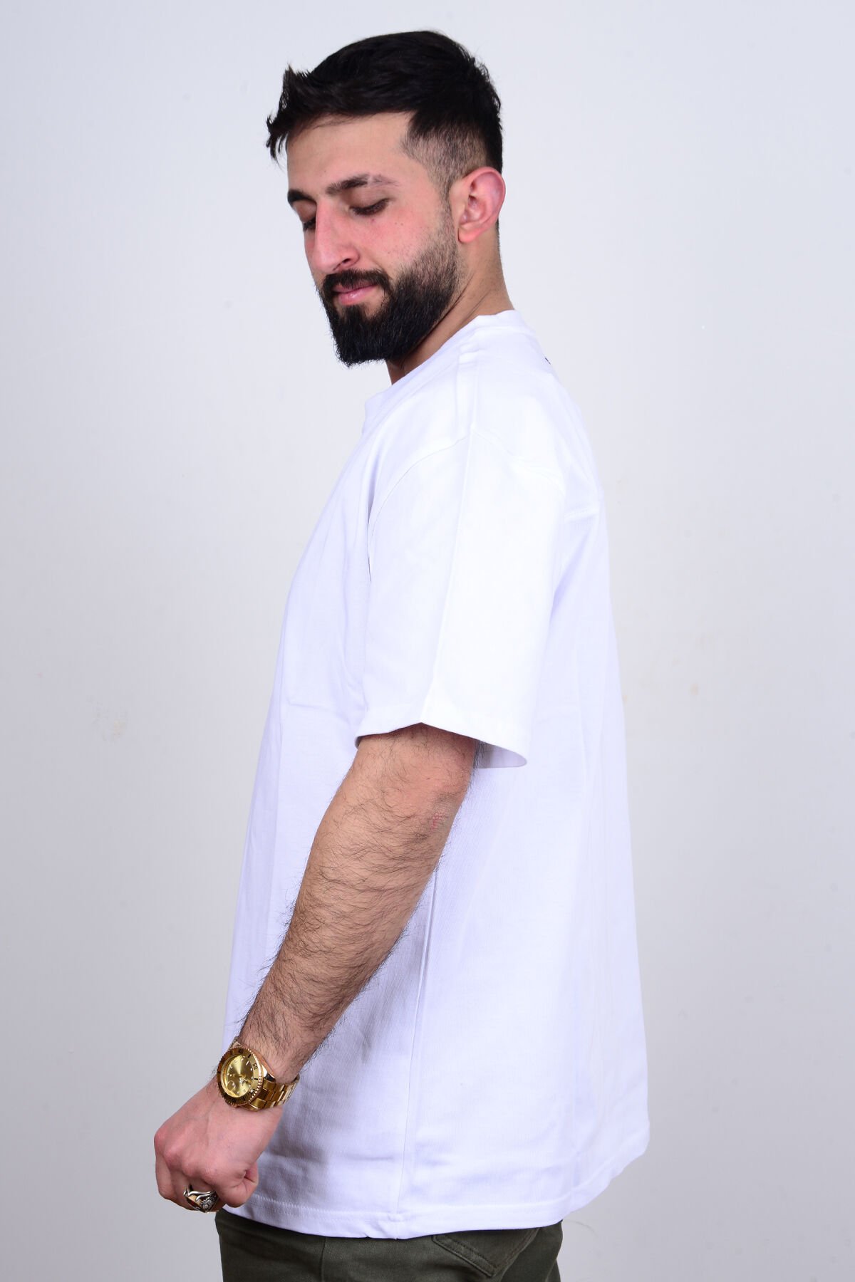 Loft 2034833 Beyaz Erkek Loose Fit Bisiklet Yaka %100 Pamuk Tşört