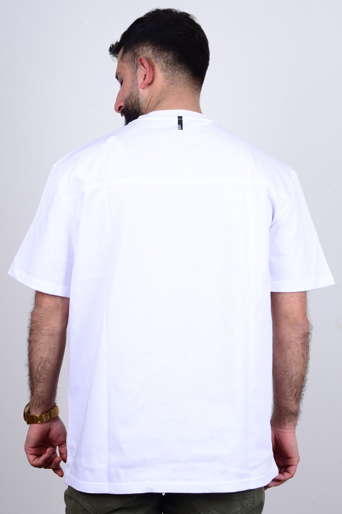 Loft 2034833 Beyaz Erkek Loose Fit Bisiklet Yaka %100 Pamuk Tşört