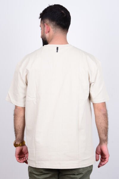 Loft 2034833 Bej Erkek Loose Fit Bisiklet Yaka %100 Pamuk Tşört