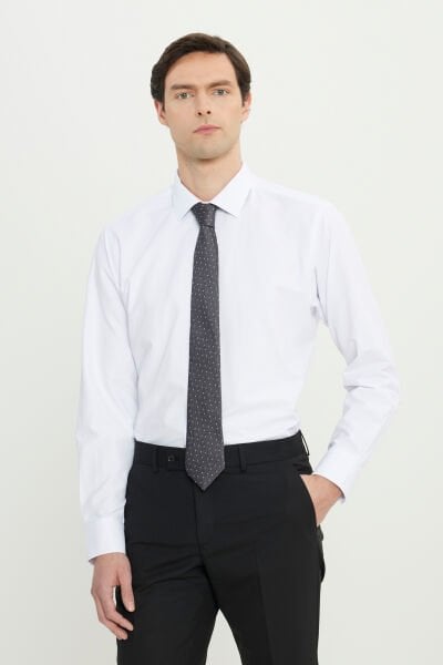 Altınyıldız ACE020252170 Beyaz Erkek Regular Fit Sandro Gömlek