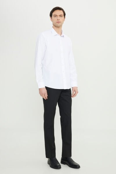 Altınyıldız ACE020252170 Beyaz Erkek Regular Fit Sandro Gömlek