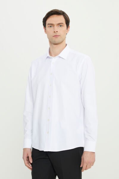Altınyıldız ACE020252170 Beyaz Erkek Regular Fit Sandro Gömlek