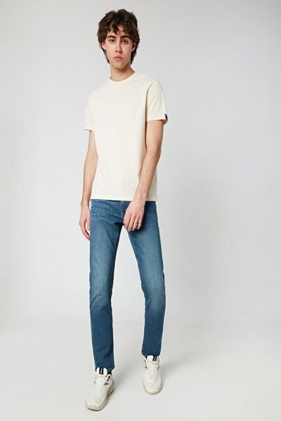 Loft 2029278 Krem Bisiklet Yaka Erkek T-Shirt