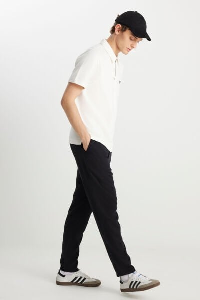 Wrangler W221266001 Siyah Erkek Bağcık Detaylı Chıno Regular Fit Normal Kesim Pantolon