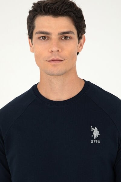 U.S Polo 1926848 Lacivert Erkek Bisiklet Yaka Kolu Lastikli İki İplik Sweat