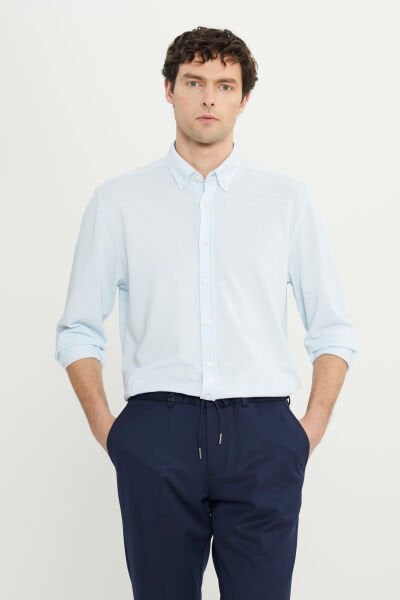 Altınyıldız ACE020252157 Mavi Erkek Slim Fit Klasik Gömlek