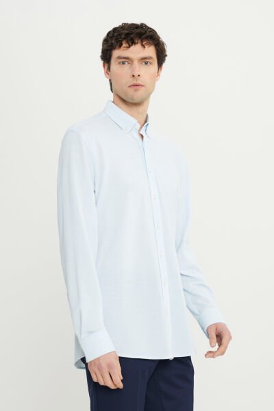 Altınyıldız ACE020252157 Mavi Erkek Slim Fit Klasik Gömlek