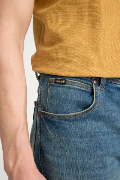 Wrangler W121064XT  Orta Mavi Texas Authentic Geniş Paça Geniş Bel Pantolon