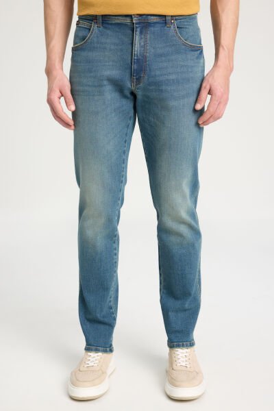 Wrangler W121064XT  Orta Mavi Texas Authentic Geniş Paça Geniş Bel Pantolon