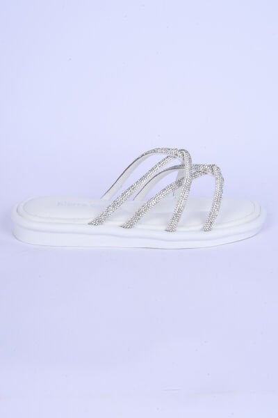 Pierre Cardin 5104 Taş İpli Rahat Taban Beyaz Günlük Kadın Terlik