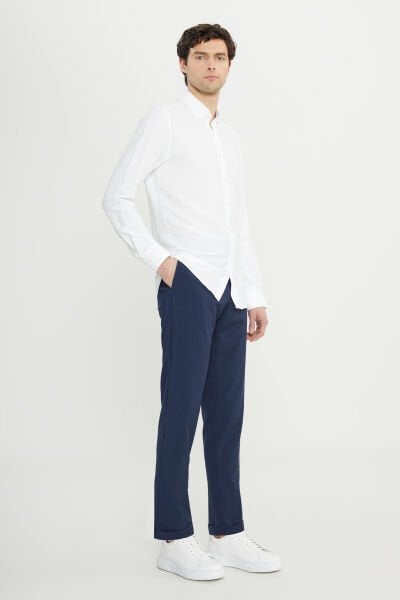 Altınyıldız ACE020252171 Beyaz Erkek Taılored Slim Fit Uzun Kol Gömlek