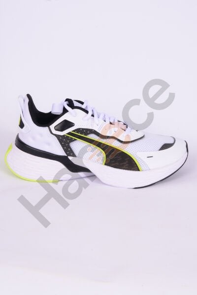 Puma 379443-04 Softride Sway Fileli Deri Detaylı Rahat Taban Bağcıklı Yüksek Taban Hafif Esnek Beyaz-Siyah Günlük Erkek Spor Ayakkabı