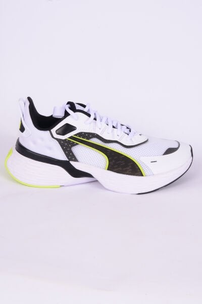 Puma 379443-04 Softride Sway Fileli Deri Detaylı Rahat Taban Bağcıklı Yüksek Taban Hafif Esnek Beyaz-Siyah Günlük Erkek Spor Ayakkabı