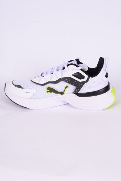 Puma 379443-04 Softride Sway Fileli Deri Detaylı Rahat Taban Bağcıklı Yüksek Taban Hafif Esnek Beyaz-Siyah Günlük Erkek Spor Ayakkabı