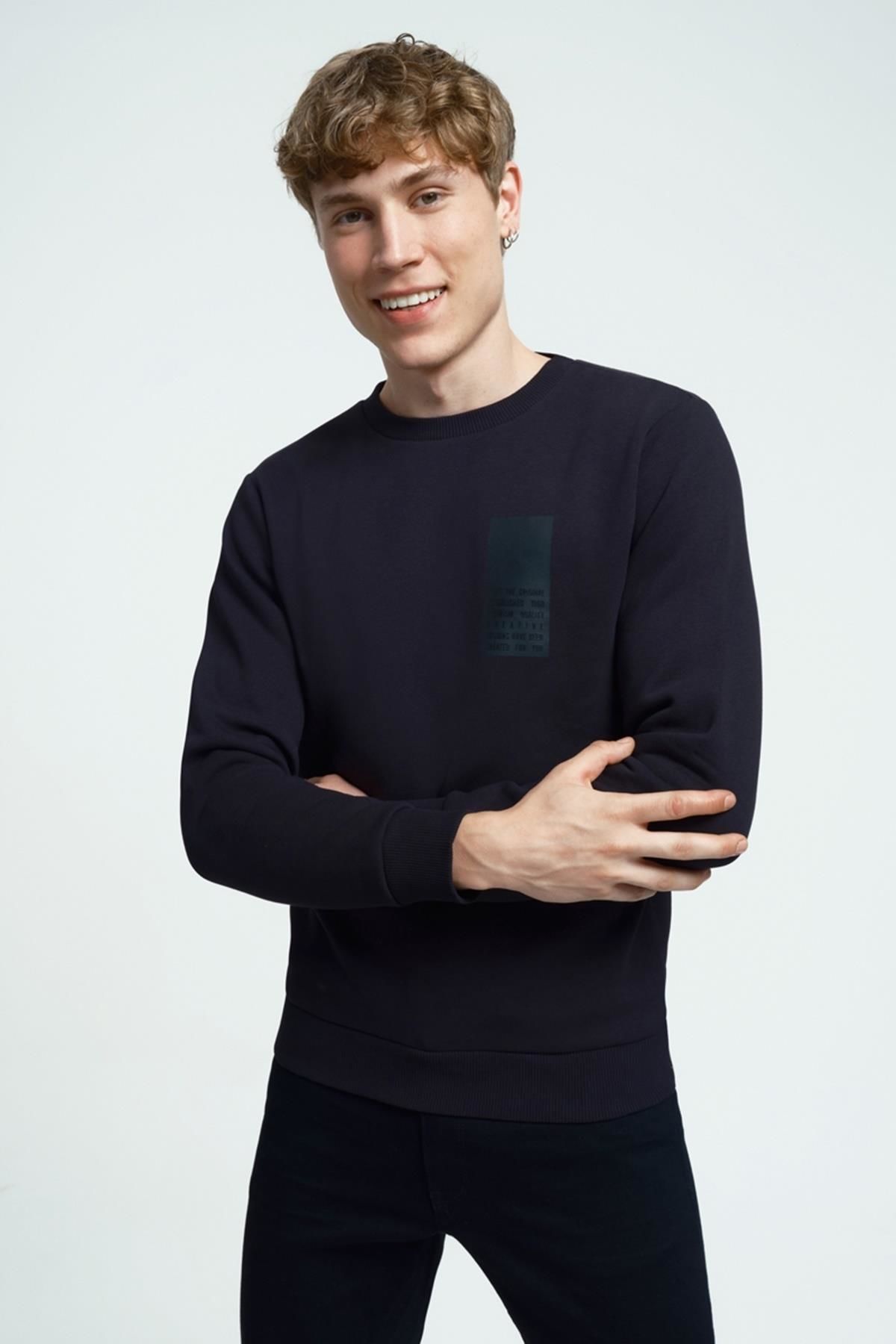 Loft 2034185 Siyah Bisiklet Yaka Erkek Sweat