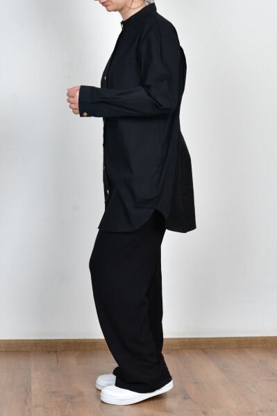 Allday BDX51345A0 Siyah Kadın Gold Dügmeli Pamuklu Poplin Gömlek