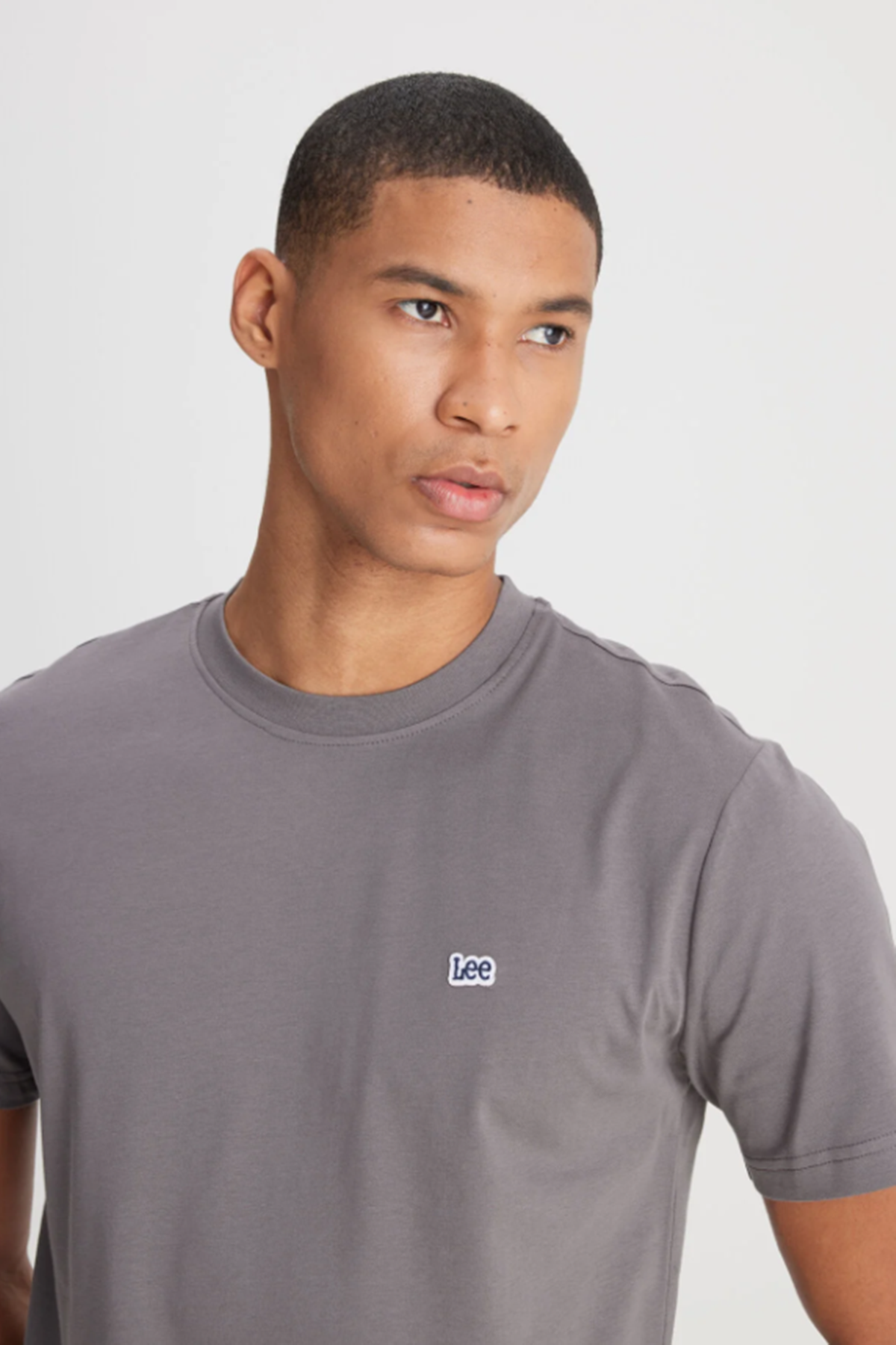 Lee L60UFQ003 Antrasit Erkek Regular Fit Bisiklet Yaka Normal Kesim Lee Logolu Tşört