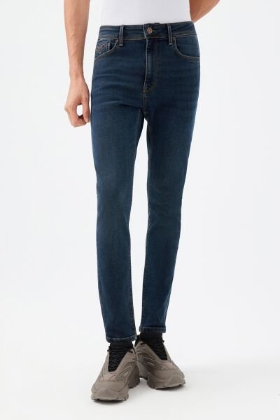 Loft LF2040553 Mavi Erkek Justin Skinny Fit Nefes Alan Esnek Kumaş Kot Pantolon
