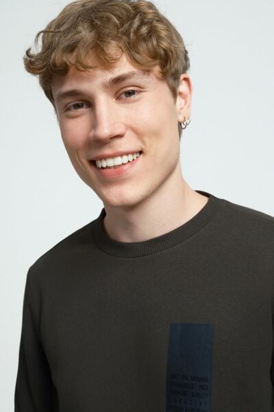 Loft 2034185 Haki Bisiklet Yaka Erkek Sweat