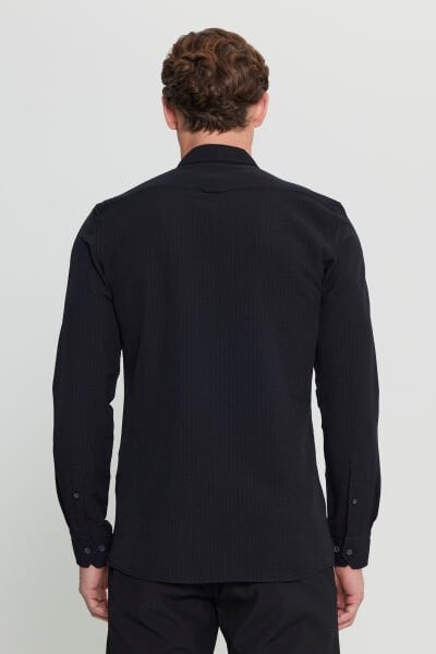 Altınyıldız ACE020252171 Siyah  Erkek Taılored Slim Fit Uzun Kol Gömlek
