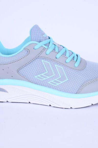 Hummel 900462-1100 Avila Fileli Şevron Detay Faylon Taban Esnek Hafif Yüksek Taban Gri-Turkuaz Günlük Unisex Spor Ayakkabı