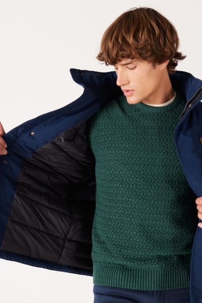 Wrangler W40BWW114 Lacivert  Erkek Yarı Balıkcı Boydan Fermuarlı ve Düğmeli Mont